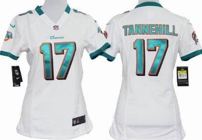 Miami Dolphins 17 Ryan Tannehill White Game Women's Team Nike Jerseys